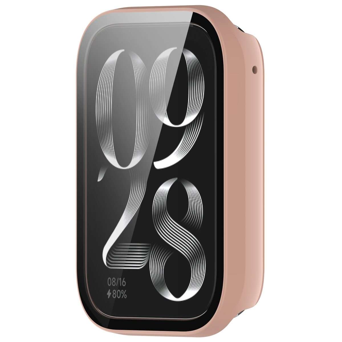 For Xiaomi Smart Band 9 Pro Tempered Film Integrated PC Watch Protective Case(Sakura Pink)