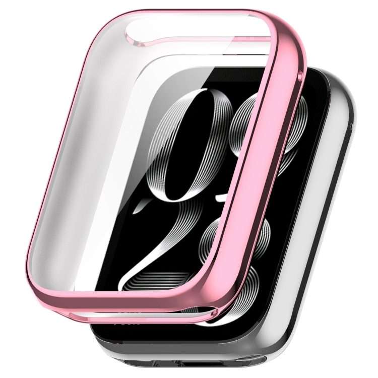 For Xiaomi Smart Band 9 Pro Electroplated Full Coverage TPU Watch Protective Case(Pink)