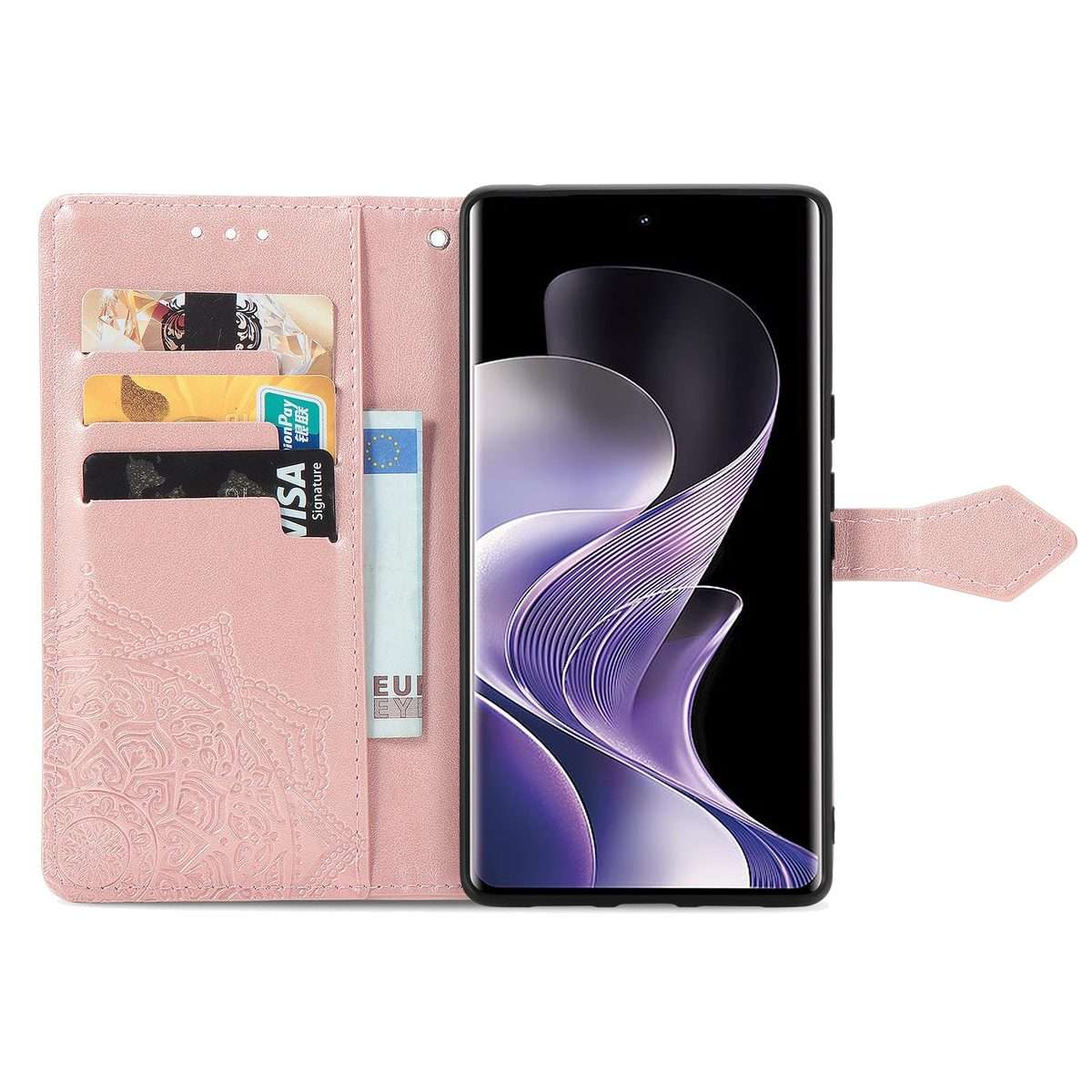 For Xiaomi Redmi Note 14 Pro 5G Mandala Flower Embossed Leather Phone Case(Rose Gold)
