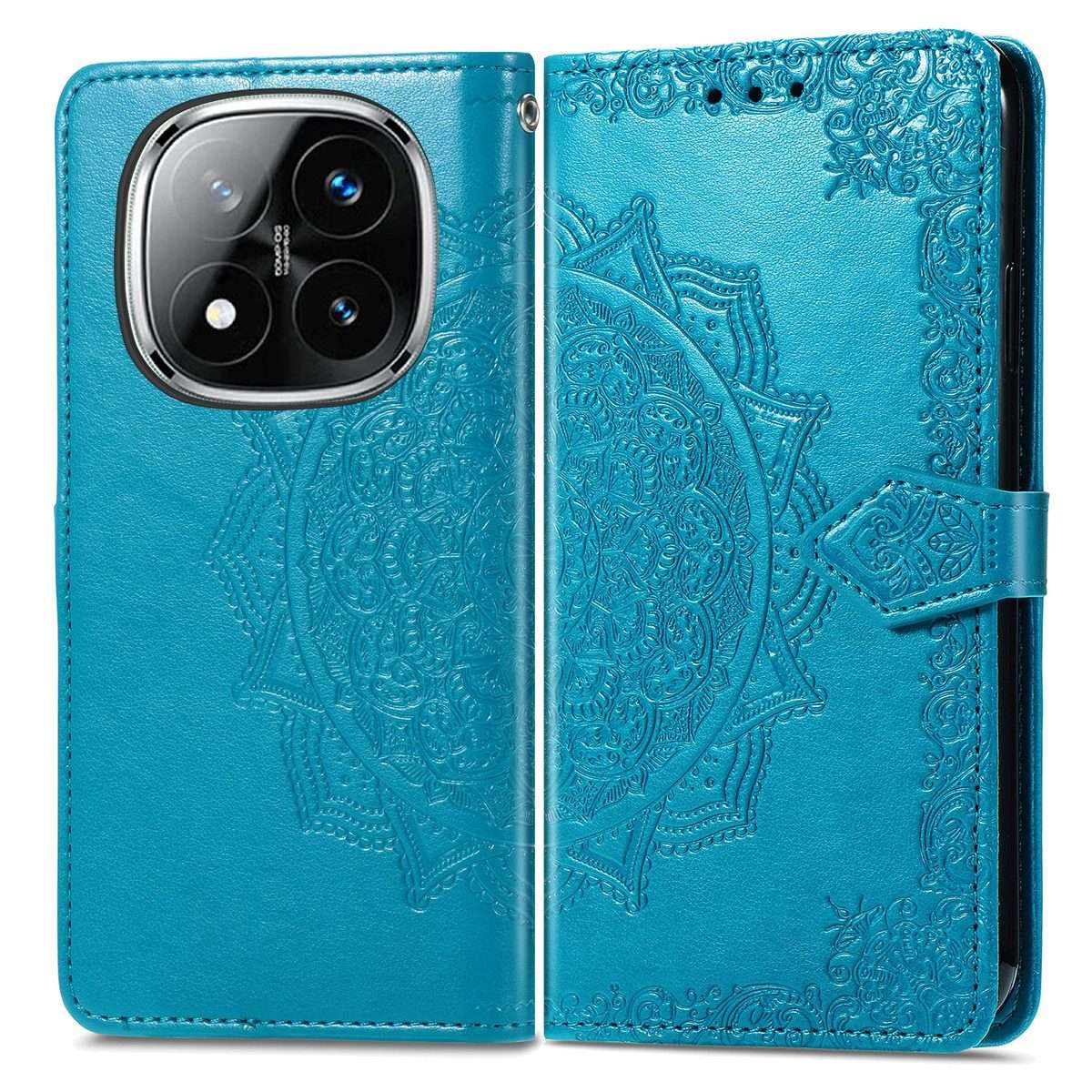 For Xiaomi Redmi Note 14 Pro 5G Mandala Flower Embossed Leather Phone Case(Blue)