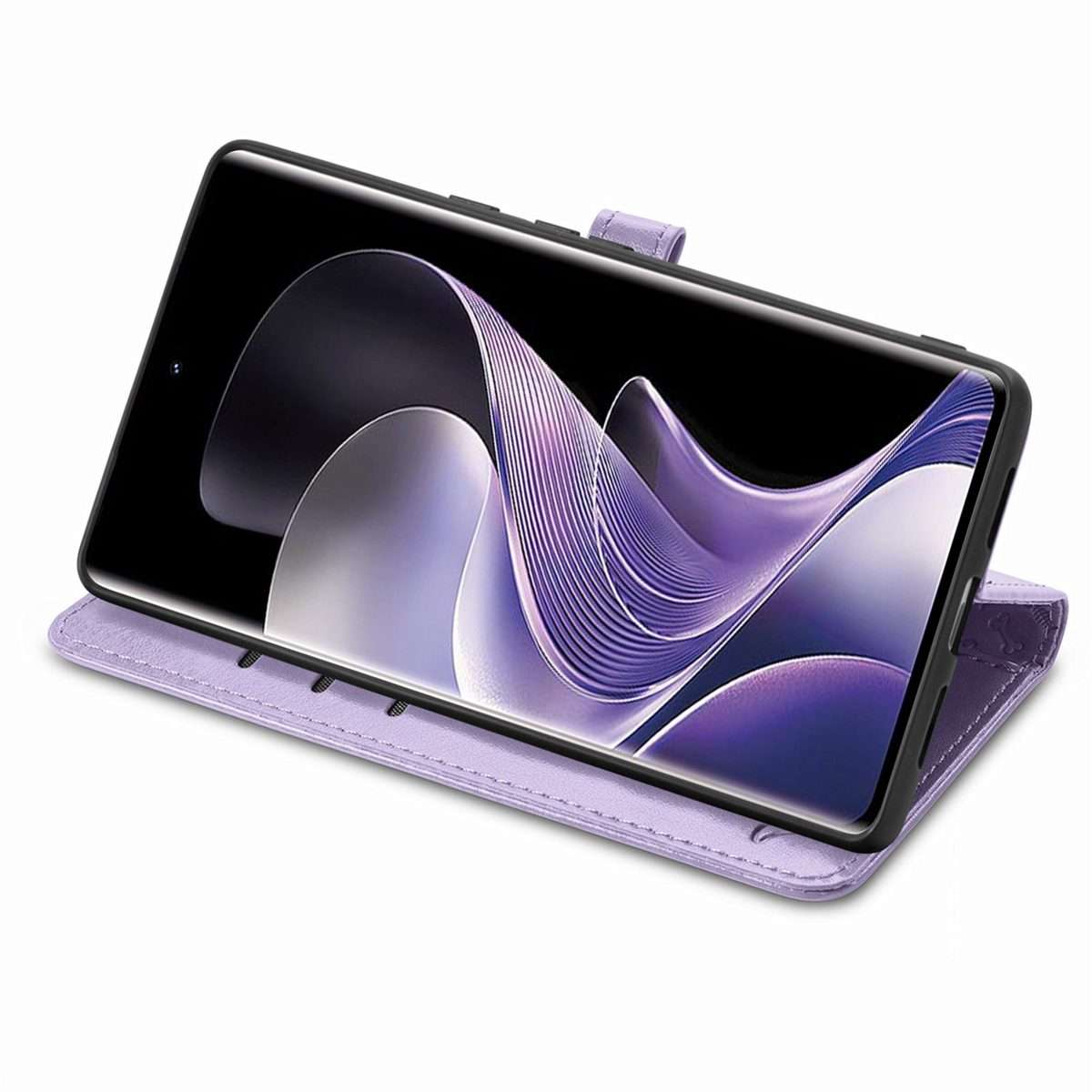For Xiaomi Redmi Note 14 Pro 5G Cat and Dog Embossed Leather Phone Case(Purple)