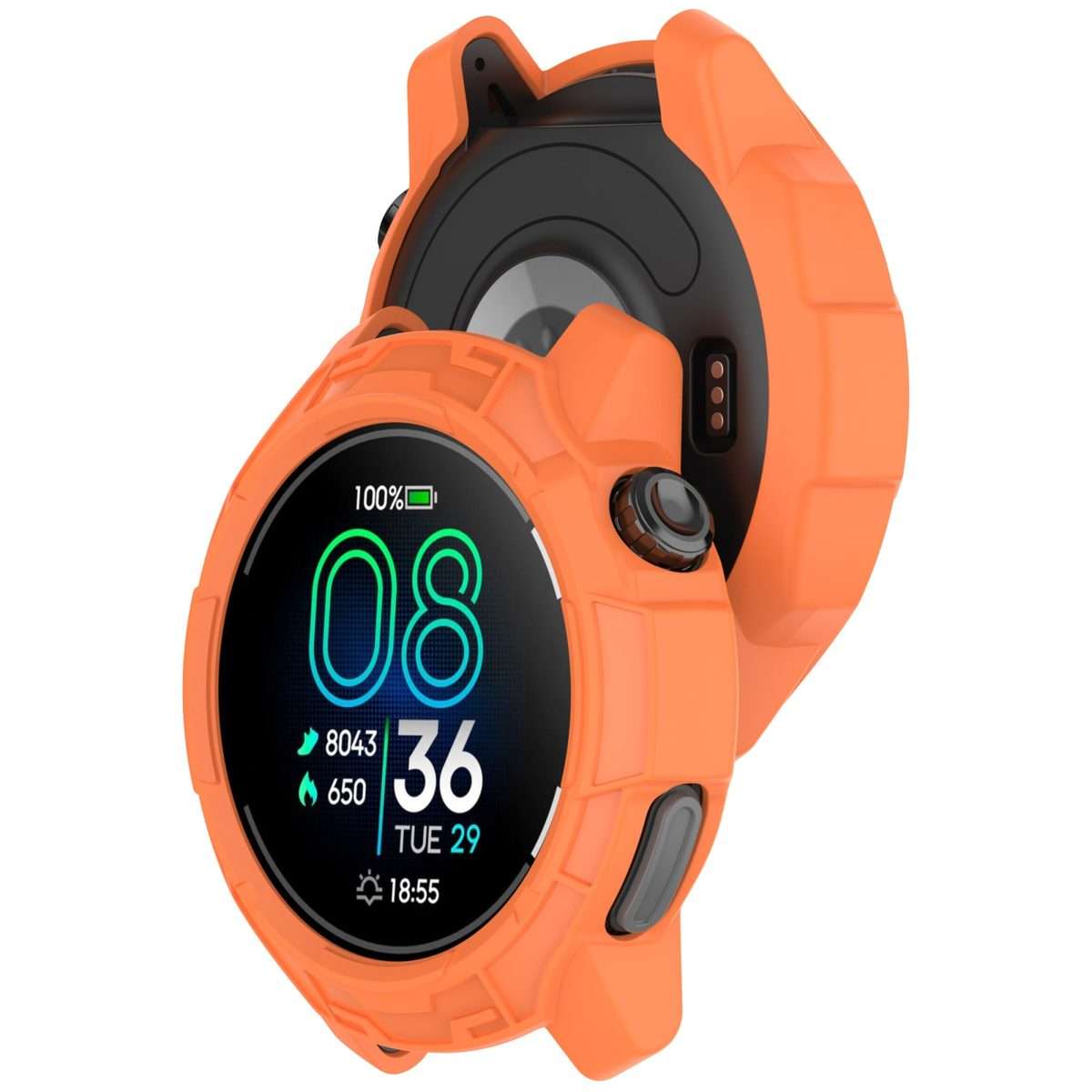 For COROS Pace Pro Armor Hollow TPU Half Coverage Watch Protective Case(Orange)