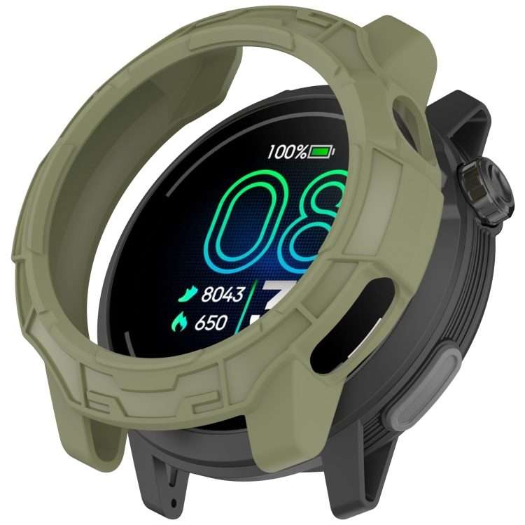 For COROS Pace Pro Armor Hollow TPU Half Coverage Watch Protective Case(Jungle Green)