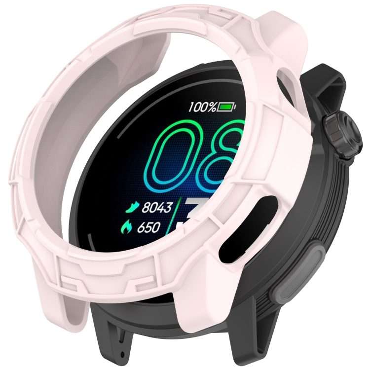 For COROS Pace Pro Armor Hollow TPU Half Coverage Watch Protective Case(Light Pink)