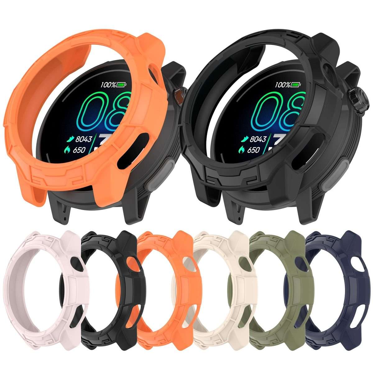 For COROS Pace Pro Armor Hollow TPU Half Coverage Watch Protective Case(Light Pink)
