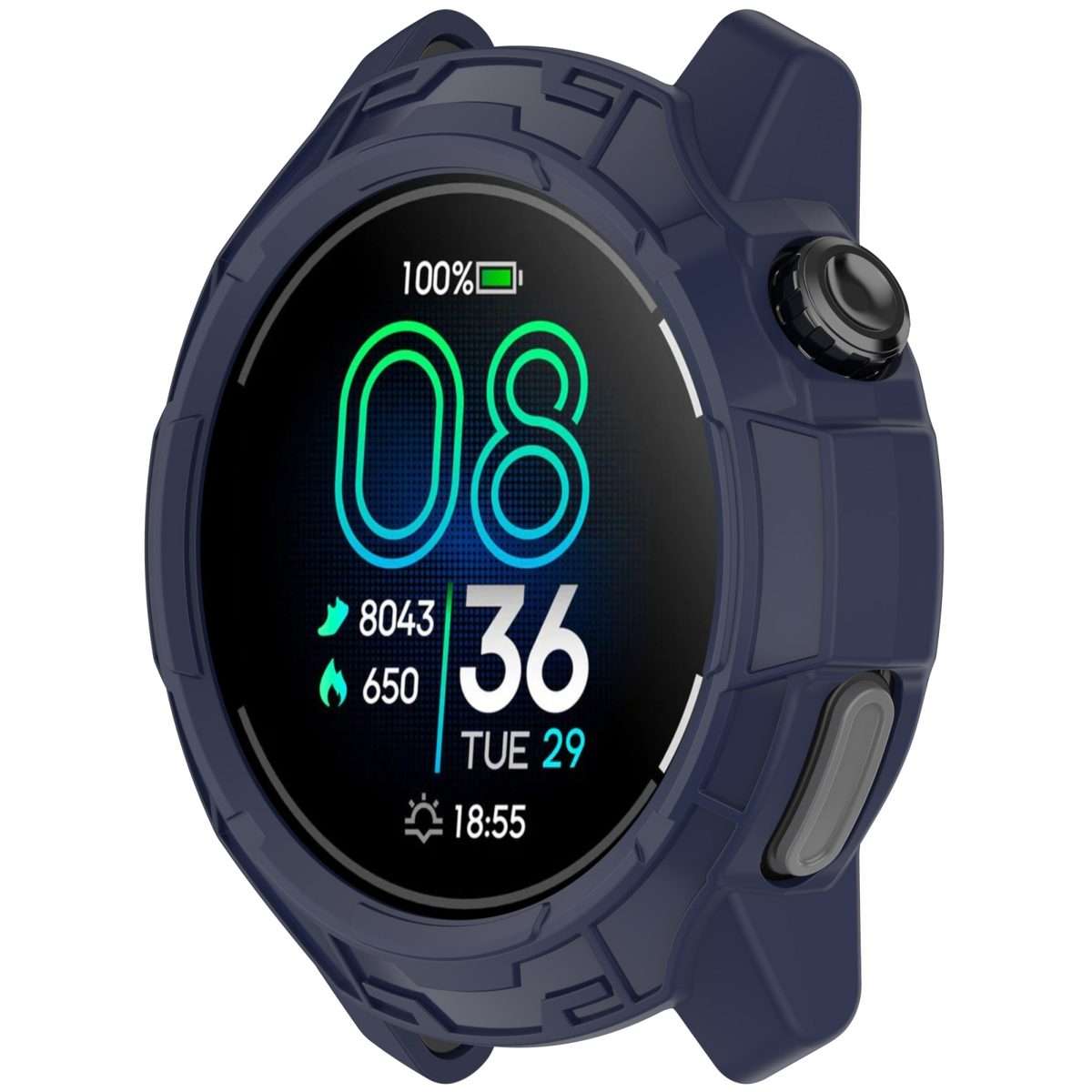 For COROS Pace Pro Armor Hollow TPU Half Coverage Watch Protective Case(Midnight Blue)