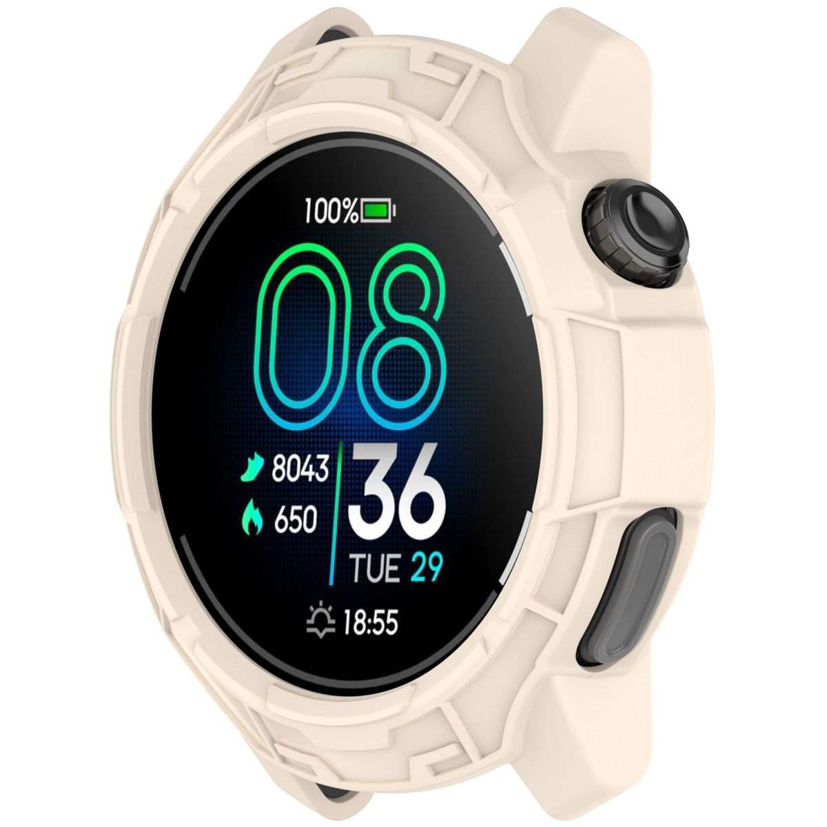 For COROS Pace Pro Armor Hollow TPU Half Coverage Watch Protective Case(Starlight)