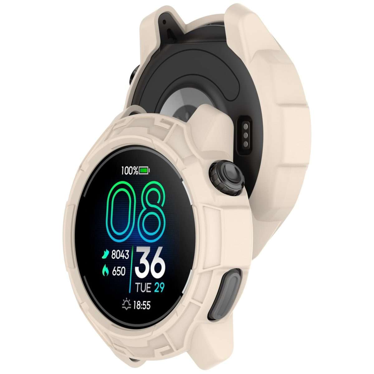 For COROS Pace Pro Armor Hollow TPU Half Coverage Watch Protective Case(Starlight)