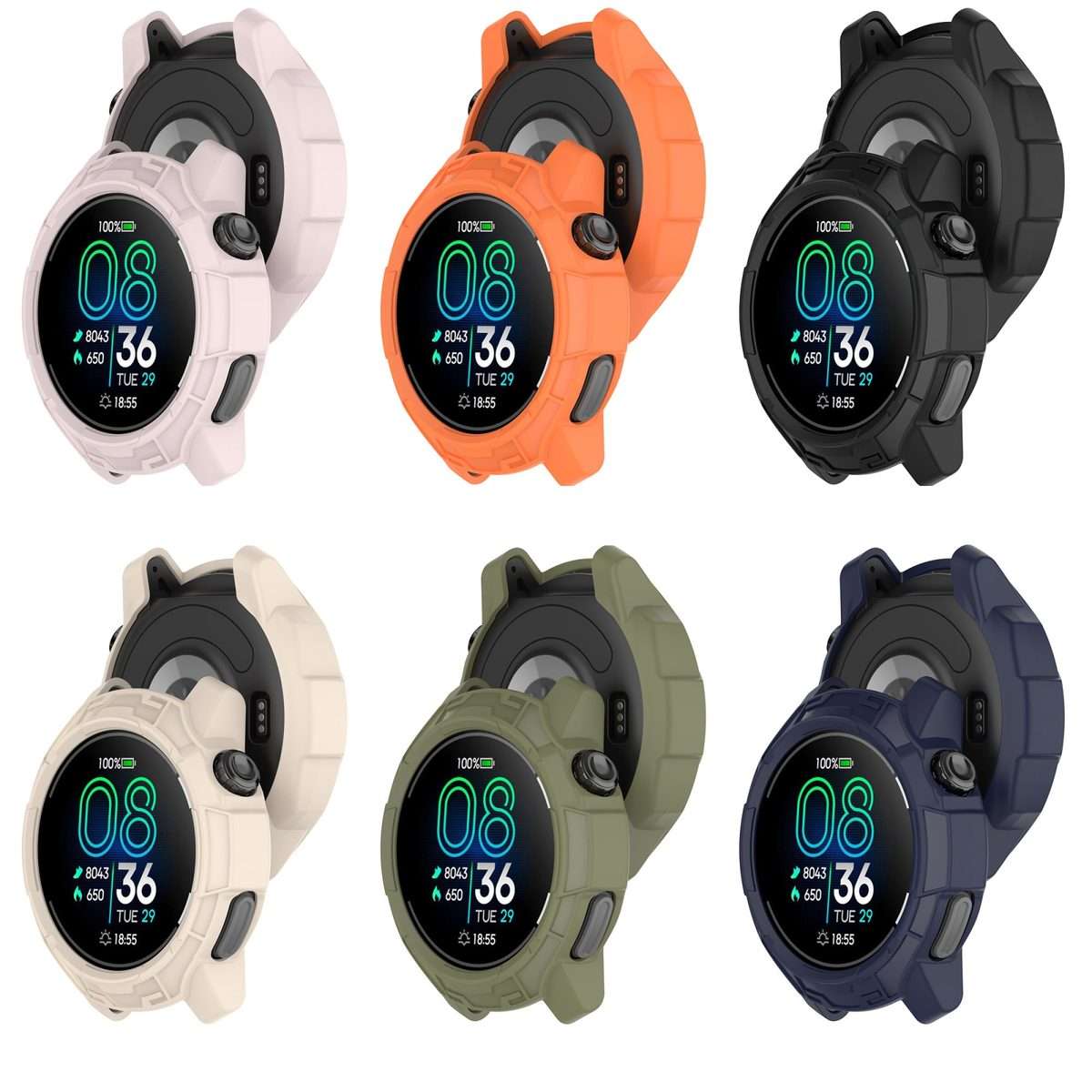 For COROS Pace Pro Armor Hollow TPU Half Coverage Watch Protective Case(Starlight)