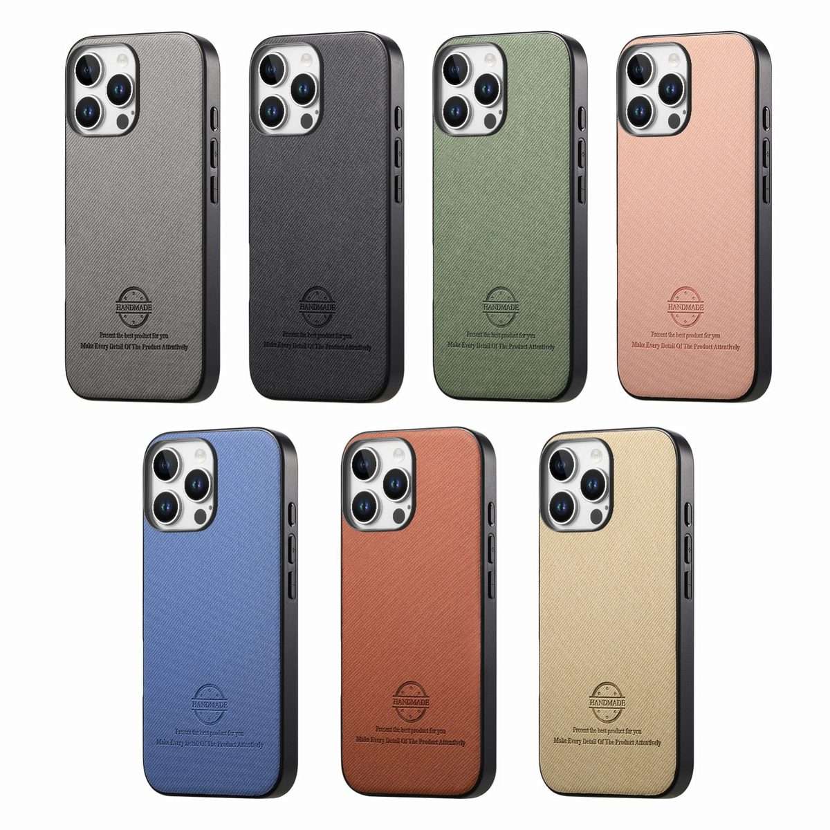 For iPhone 11 Pro Max Twill Fabric Leather Skin Back Phone Case(Brown)