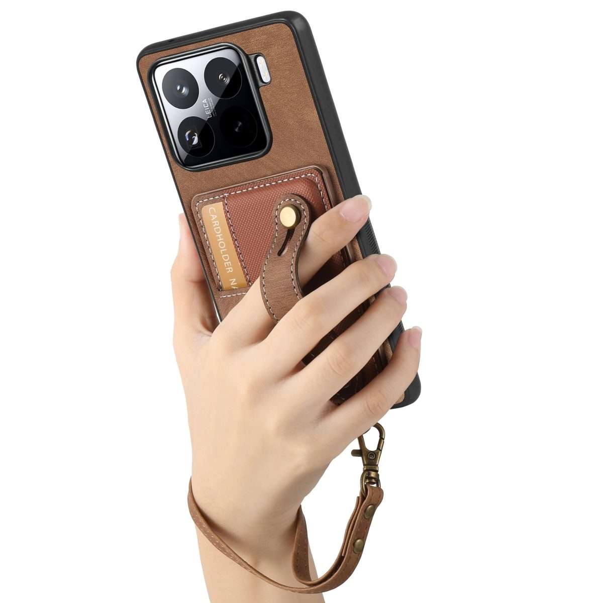 For Xiaomi 15 Pro Retro Cross Wristband Wallet Leather Back Phone Case(Brown)