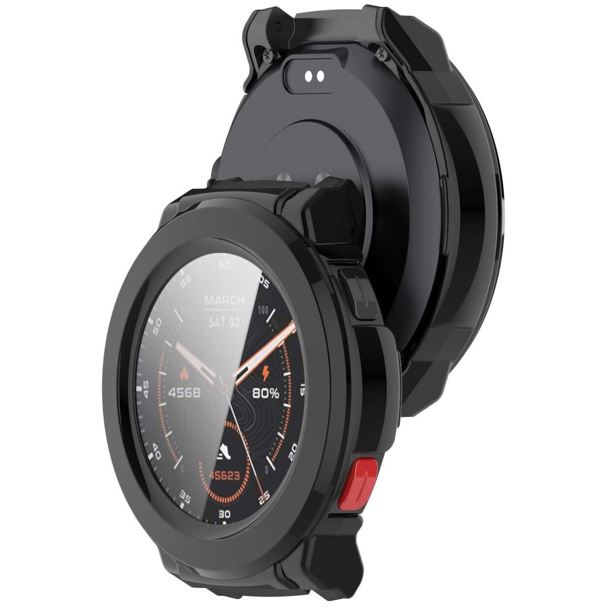 For Mibro Watch GS Pro Tempered Film Integrated PC Watch Protective Case(Black)