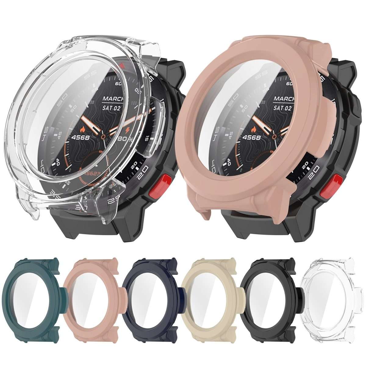 For Mibro Watch GS Pro Tempered Film Integrated PC Watch Protective Case(Black)