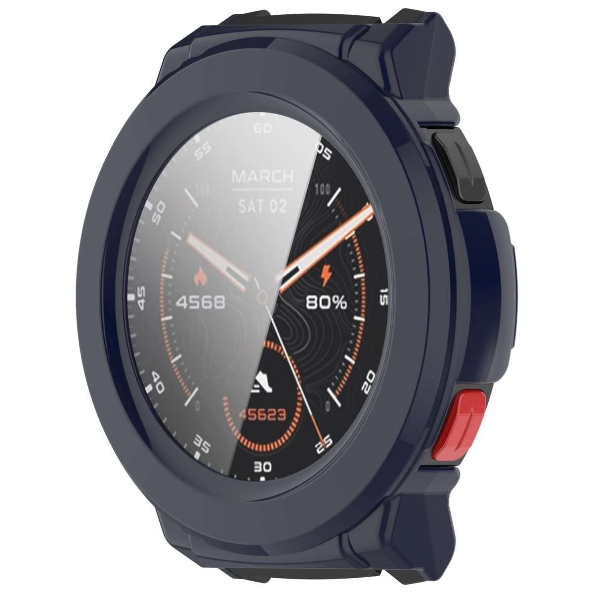 For Mibro Watch GS Pro Tempered Film Integrated PC Watch Protective Case(Ink Blue)