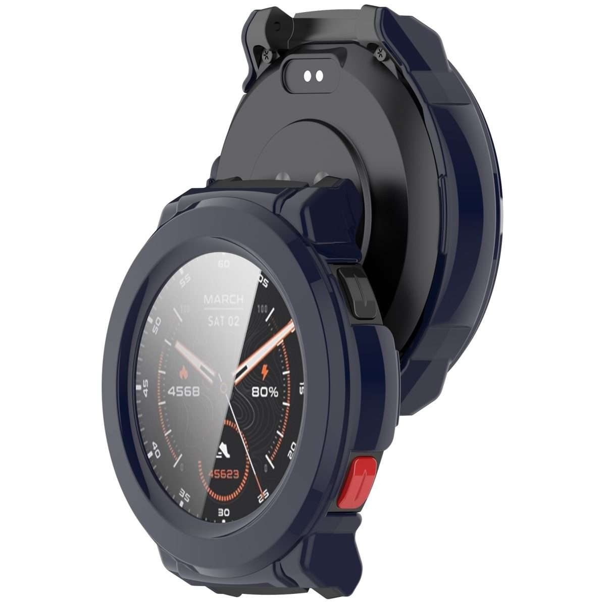For Mibro Watch GS Pro Tempered Film Integrated PC Watch Protective Case(Ink Blue)