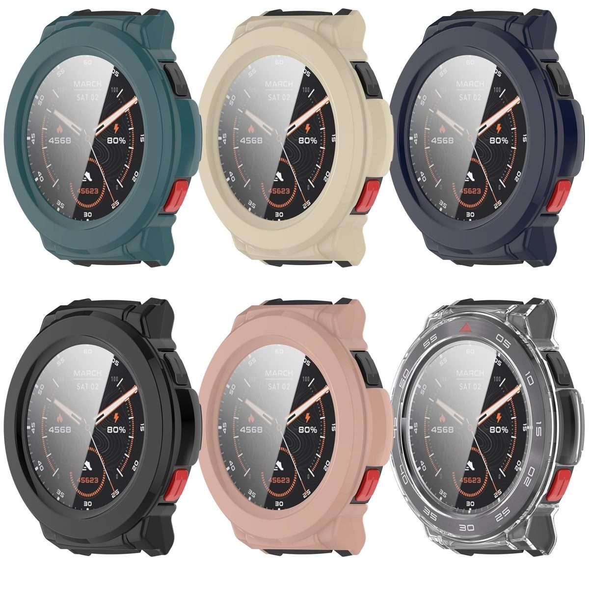 For Mibro Watch GS Pro Tempered Film Integrated PC Watch Protective Case(Ink Blue)