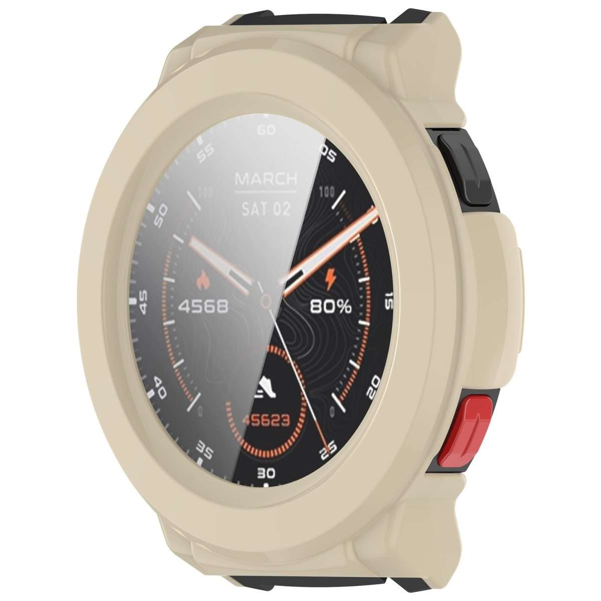 For Mibro Watch GS Pro Tempered Film Integrated PC Watch Protective Case(Ivory White)