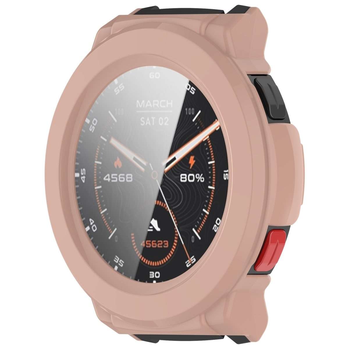 For Mibro Watch GS Pro Tempered Film Integrated PC Watch Protective Case(Cherry Pink)