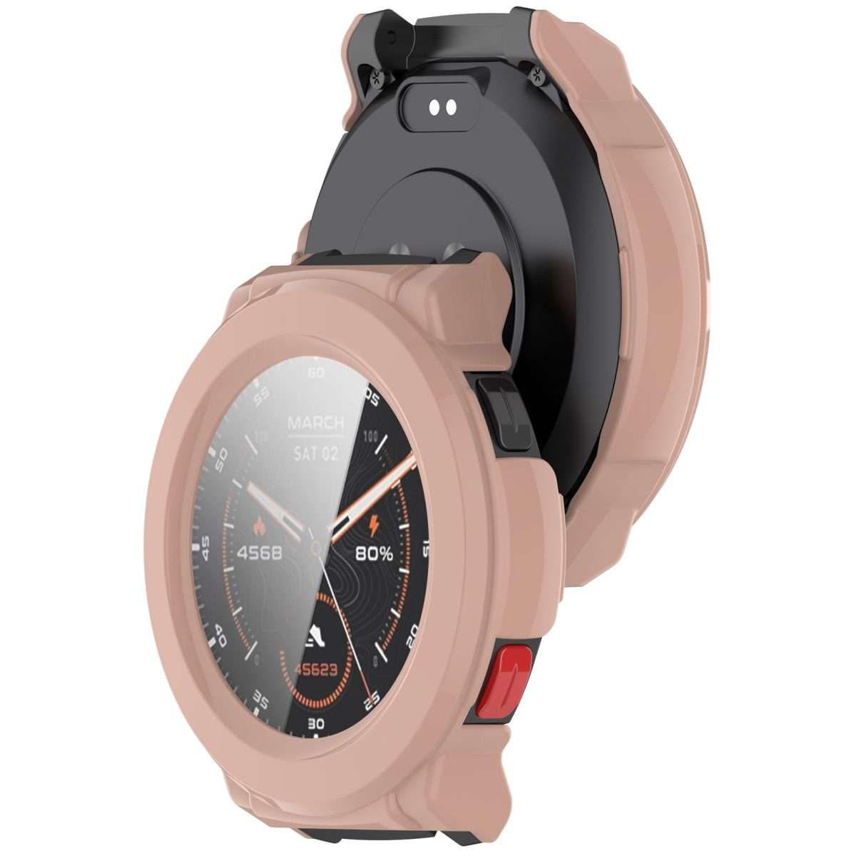 For Mibro Watch GS Pro Tempered Film Integrated PC Watch Protective Case(Cherry Pink)