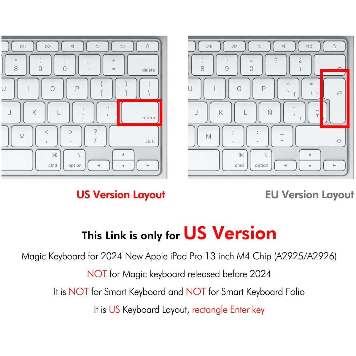 For iPad Pro 13 M4 2024 ENKAY US Version Magic Keyboard Cover Soft TPU Protective Film