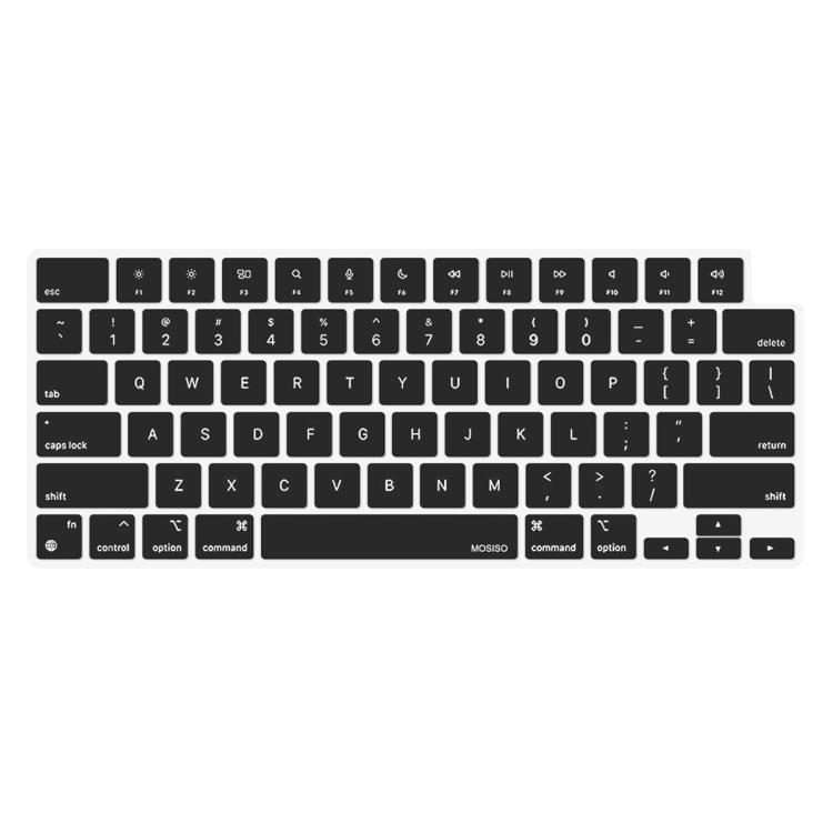 For MacBook Air 13.6 / 15.3  Pro 14.2 / 16.2 ENKAY US Version Keyboard Cover Soft S ... (Black)