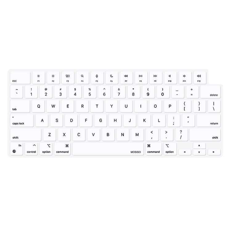 For MacBook Air 13.6 / 15.3  Pro 14.2 / 16.2 ENKAY US Version Keyboard Cover Soft S ... (White)