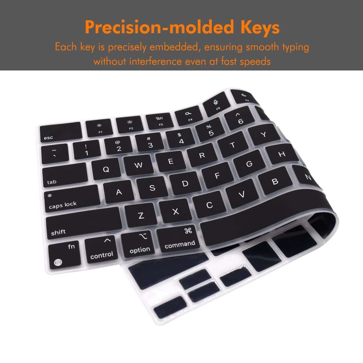 For MacBook Air 13.6 / 15.3  Pro 14.2 / 16.2 ENKAY US Version Keyboard Cover Soft S ... (White)