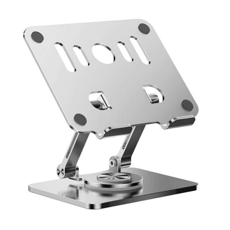 J58 Dual Rod Support Alloy Steel Foldable Rotating Tablet Holder(Silver)