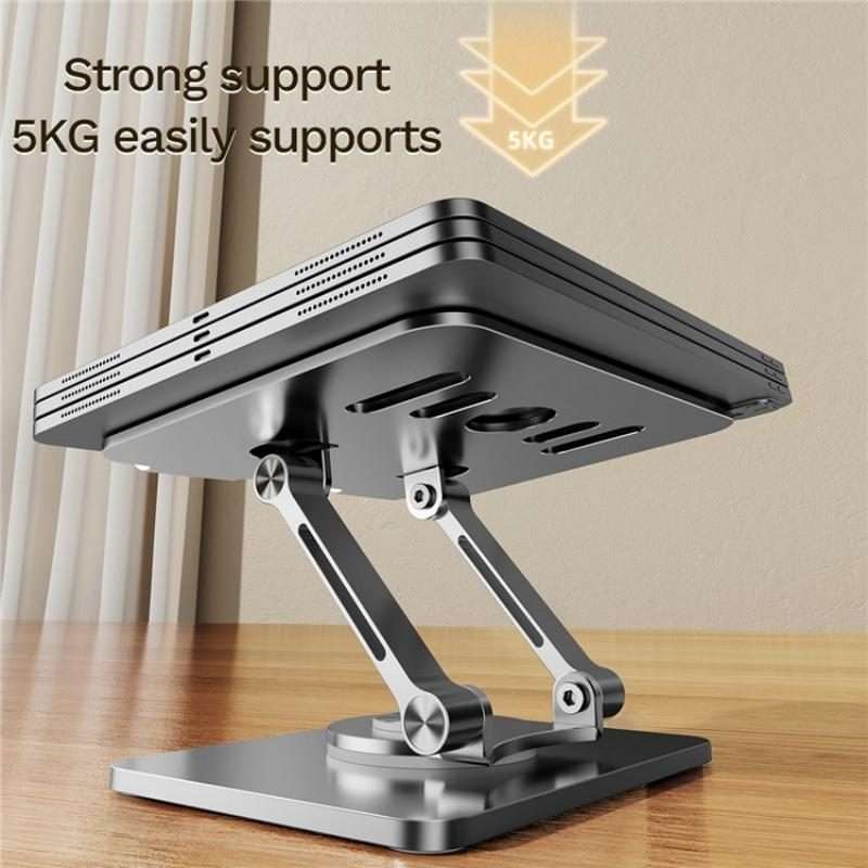 J58 Dual Rod Support Alloy Steel Foldable Rotating Tablet Holder(Silver)