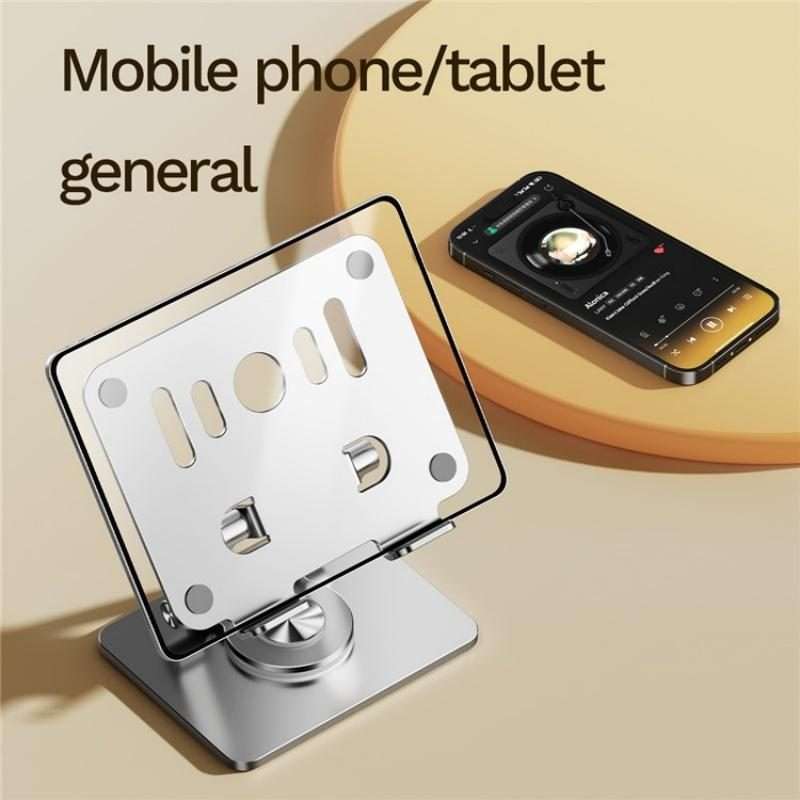 J58 Dual Rod Support Alloy Steel Foldable Rotating Tablet Holder(Silver)