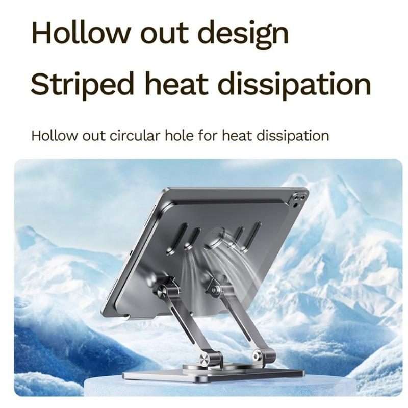 J58 Dual Rod Support Alloy Steel Foldable Rotating Tablet Holder(Silver)