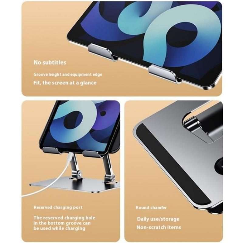 J18S 360 Degree Rotation Desktop Phone Tablet Alloy Steel Holder(Silver)