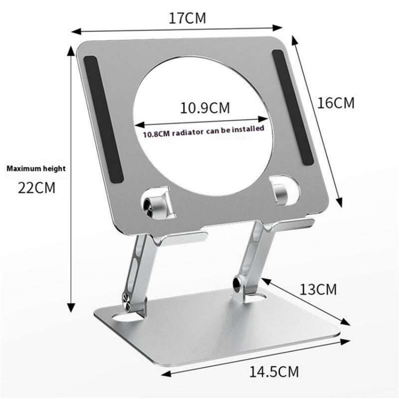 J23S Folding Height Adjustable Desktop Tablet Metal Cooling Holder(Silver)