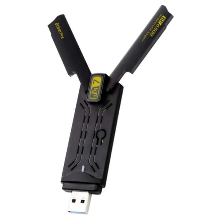 BE6500 Wireless Network Card Driver Free 6500M Tri Band WiFi 7 USB 3.0 Adapter for PC