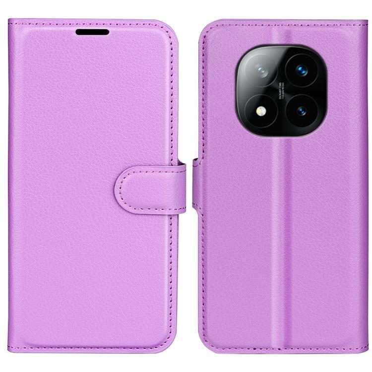 For Xiaomi Redmi Note 14 Pro+ Litchi Texture Horizontal Flip Leather Phone Case with ... (Purple)
