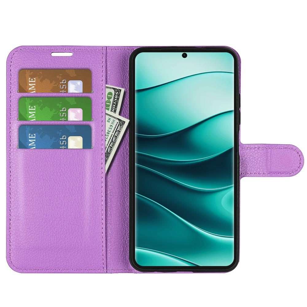 For Xiaomi Redmi Note 14 Pro+ Litchi Texture Horizontal Flip Leather Phone Case with ... (Purple)