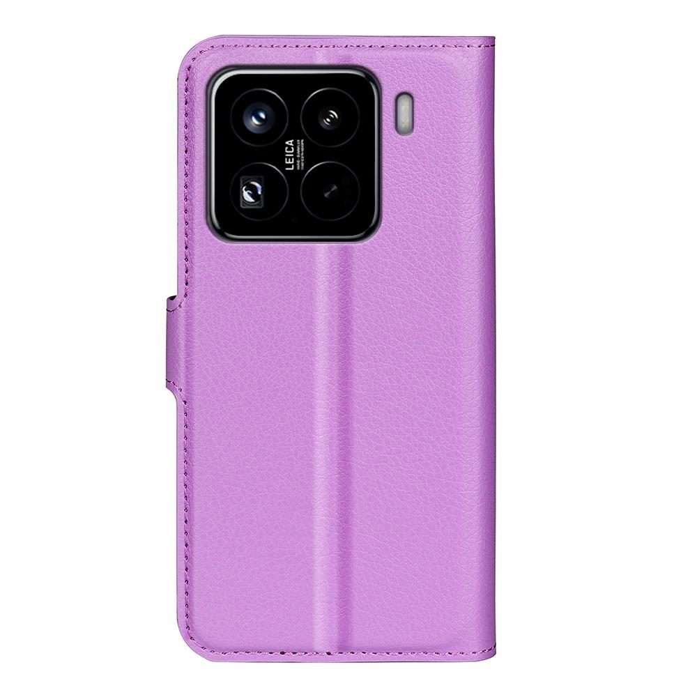 For Xiaomi 15 Pro Litchi Texture Horizontal Flip Leather Phone Case with Holder(Purple)