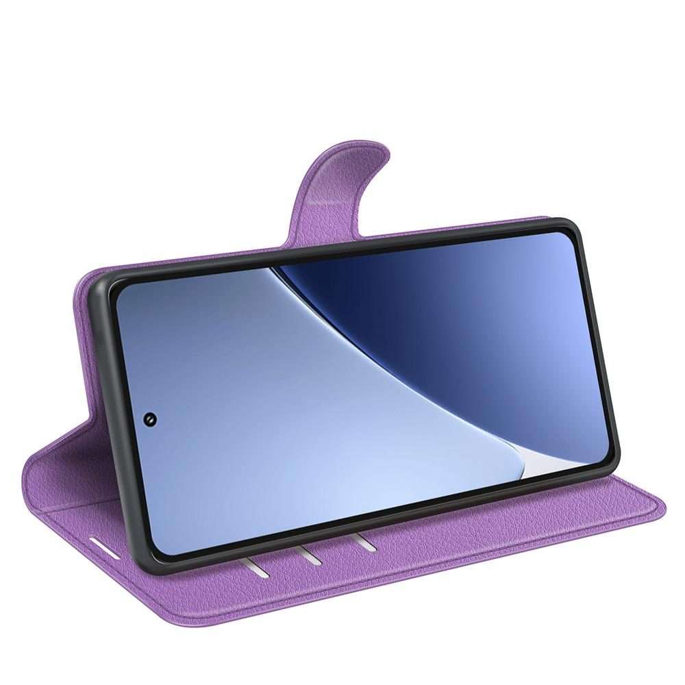 For Xiaomi 15 Pro Litchi Texture Horizontal Flip Leather Phone Case with Holder(Purple)