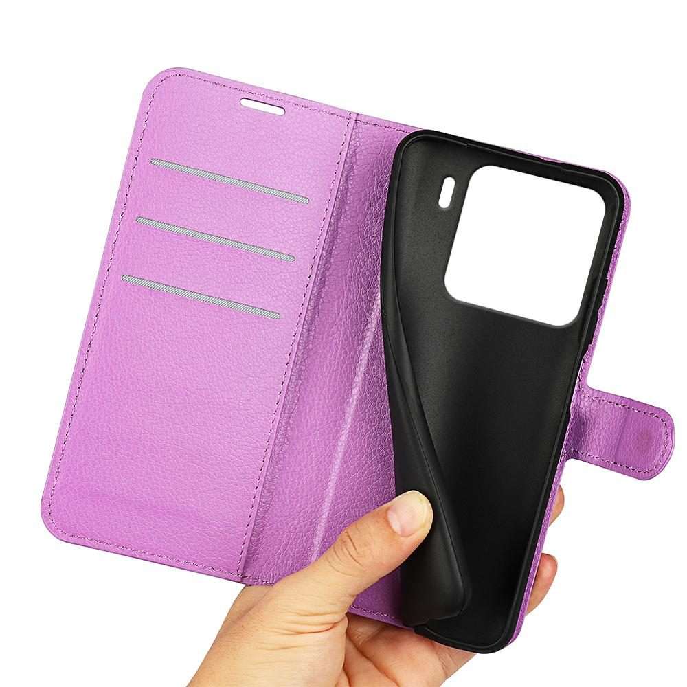 For Xiaomi 15 Pro Litchi Texture Horizontal Flip Leather Phone Case with Holder(Purple)
