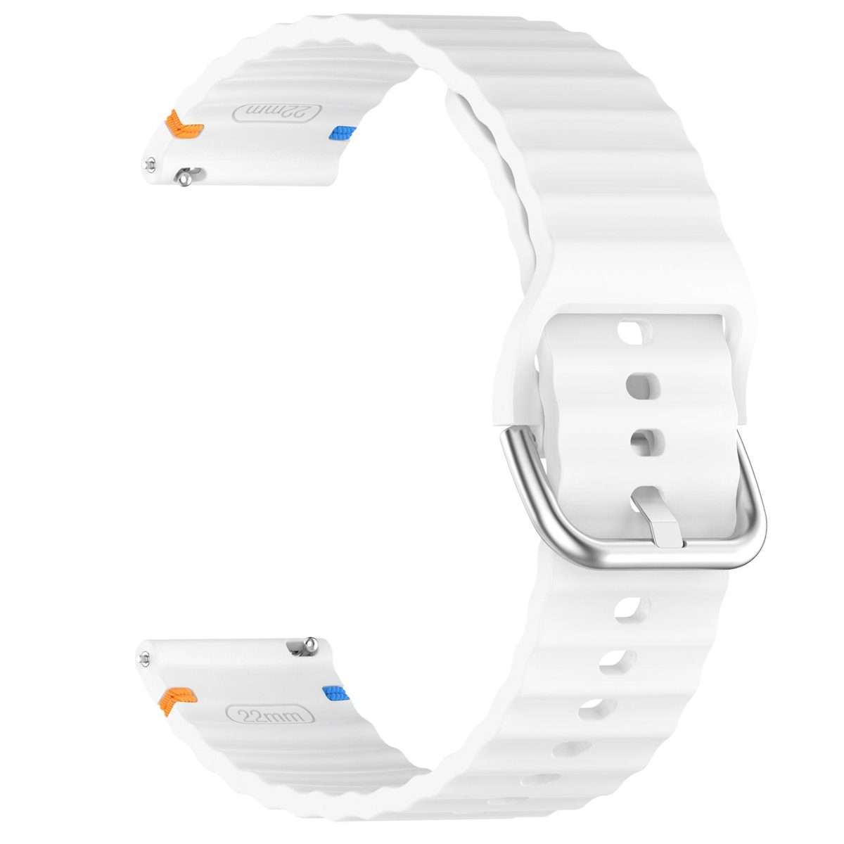 For Amazfit Active Wavy Grain Stitched 20mm Silicone Watch Band(White)