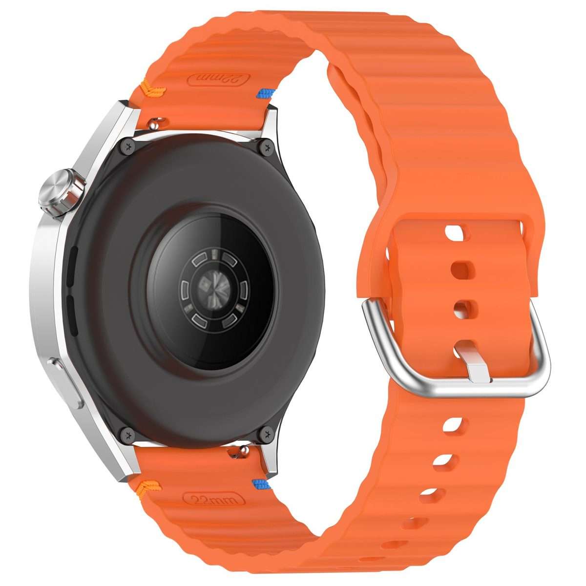 For Amazfit Active Wavy Grain Stitched 20mm Silicone Watch Band(Orange)