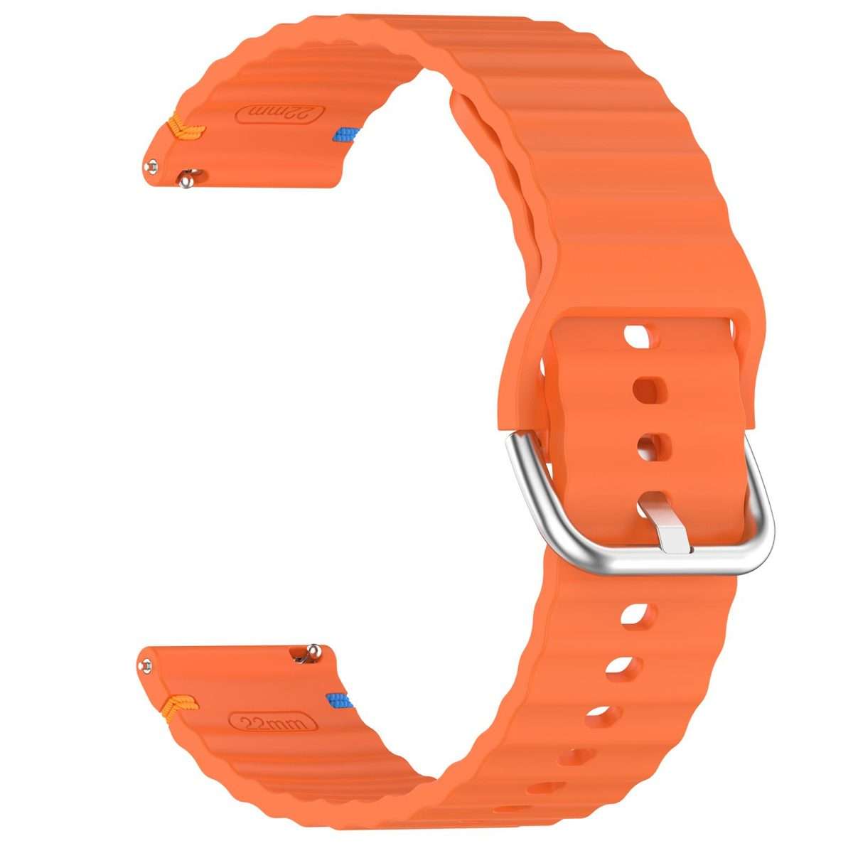For Amazfit Active Wavy Grain Stitched 20mm Silicone Watch Band(Orange)