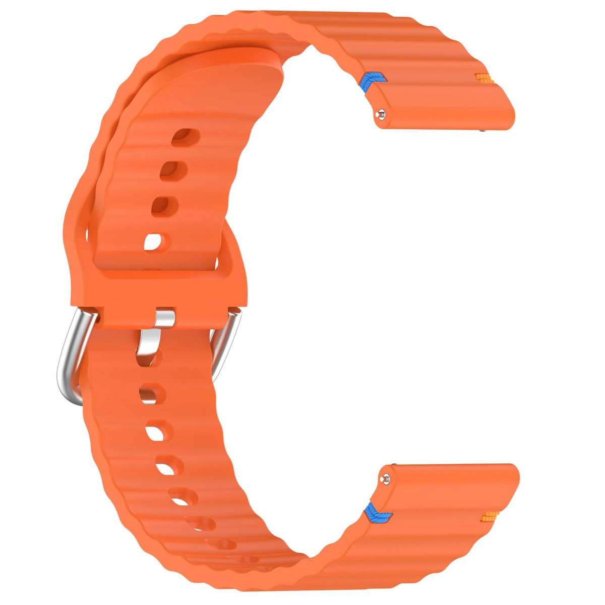 For Amazfit Active Wavy Grain Stitched 20mm Silicone Watch Band(Orange)