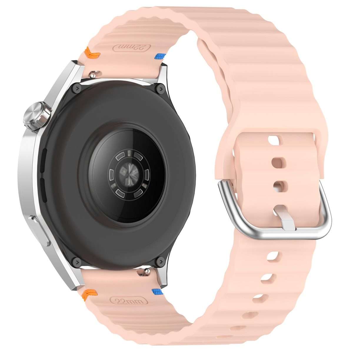 For Amazfit Active Wavy Grain Stitched 20mm Silicone Watch Band(Pink)