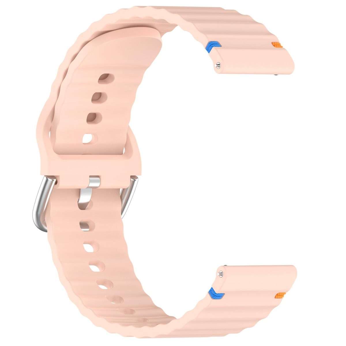 For Amazfit Active Wavy Grain Stitched 20mm Silicone Watch Band(Pink)