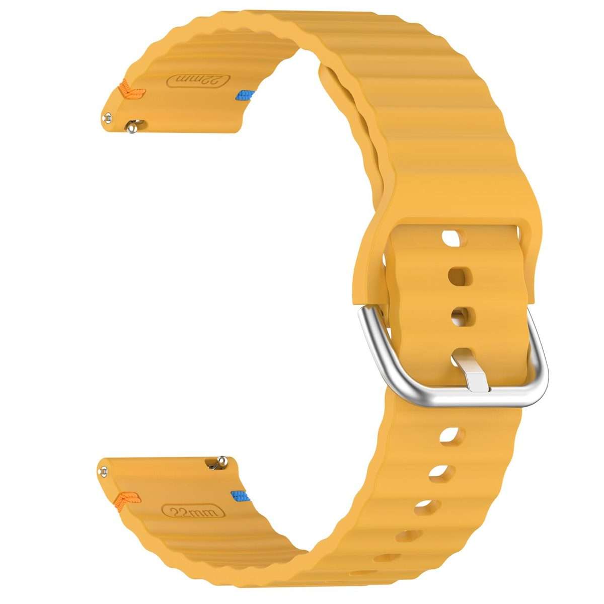 For Amazfit Active Wavy Grain Stitched 20mm Silicone Watch Band(Yellow)