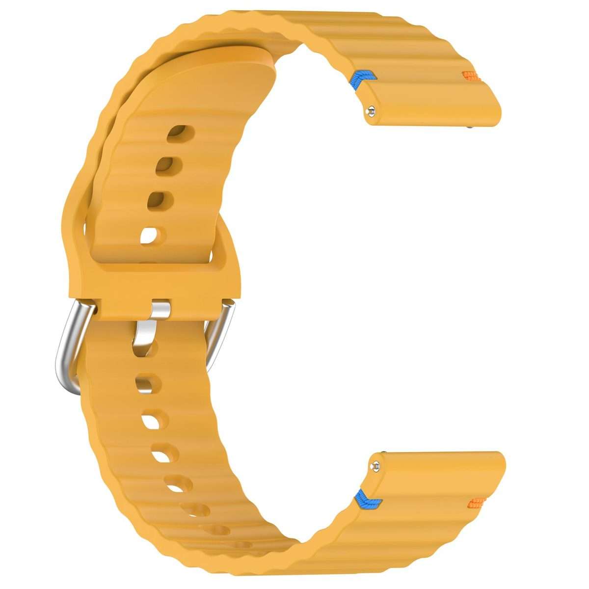 For Amazfit Active Wavy Grain Stitched 20mm Silicone Watch Band(Yellow)
