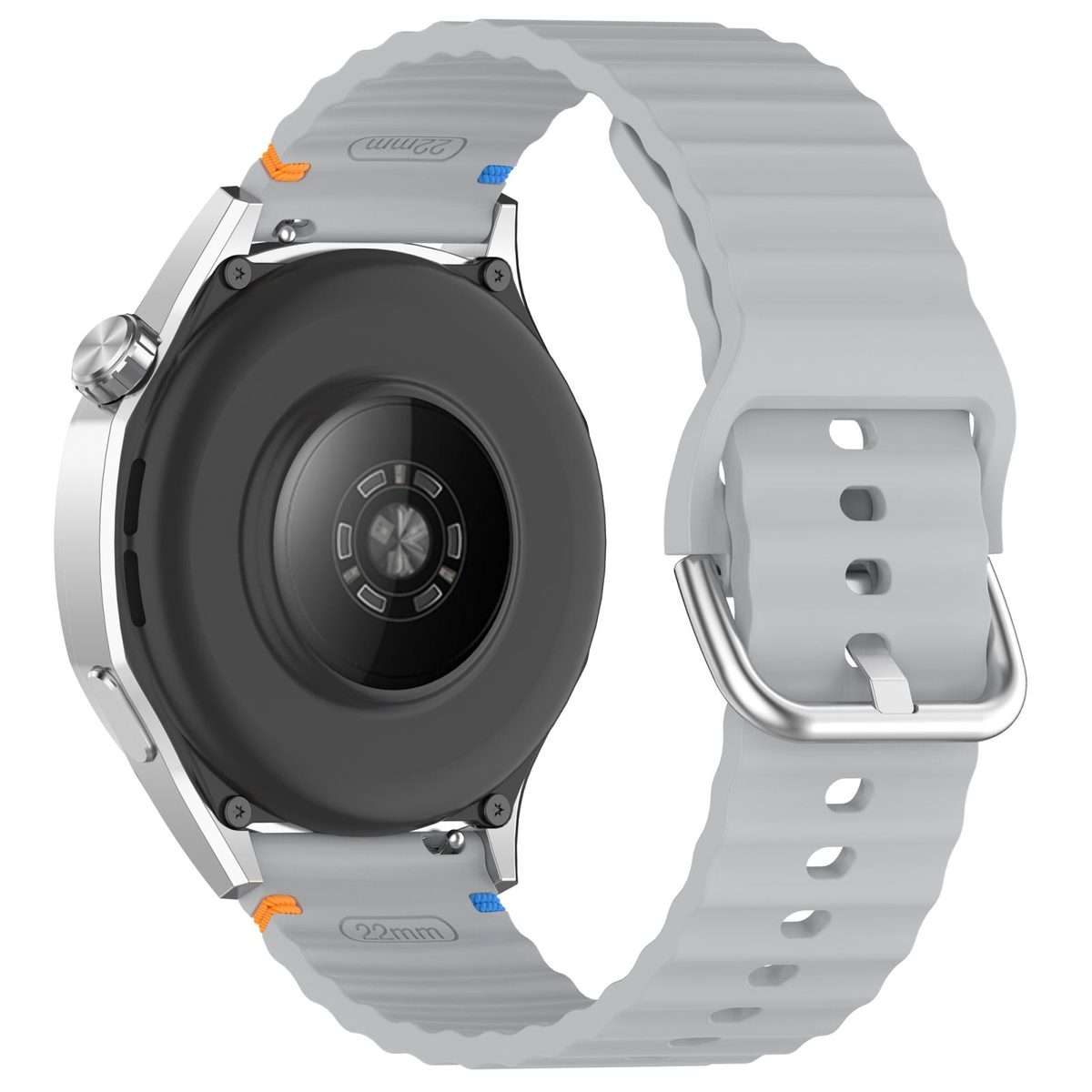 For Amazfit Active Wavy Grain Stitched 20mm Silicone Watch Band(Gray)