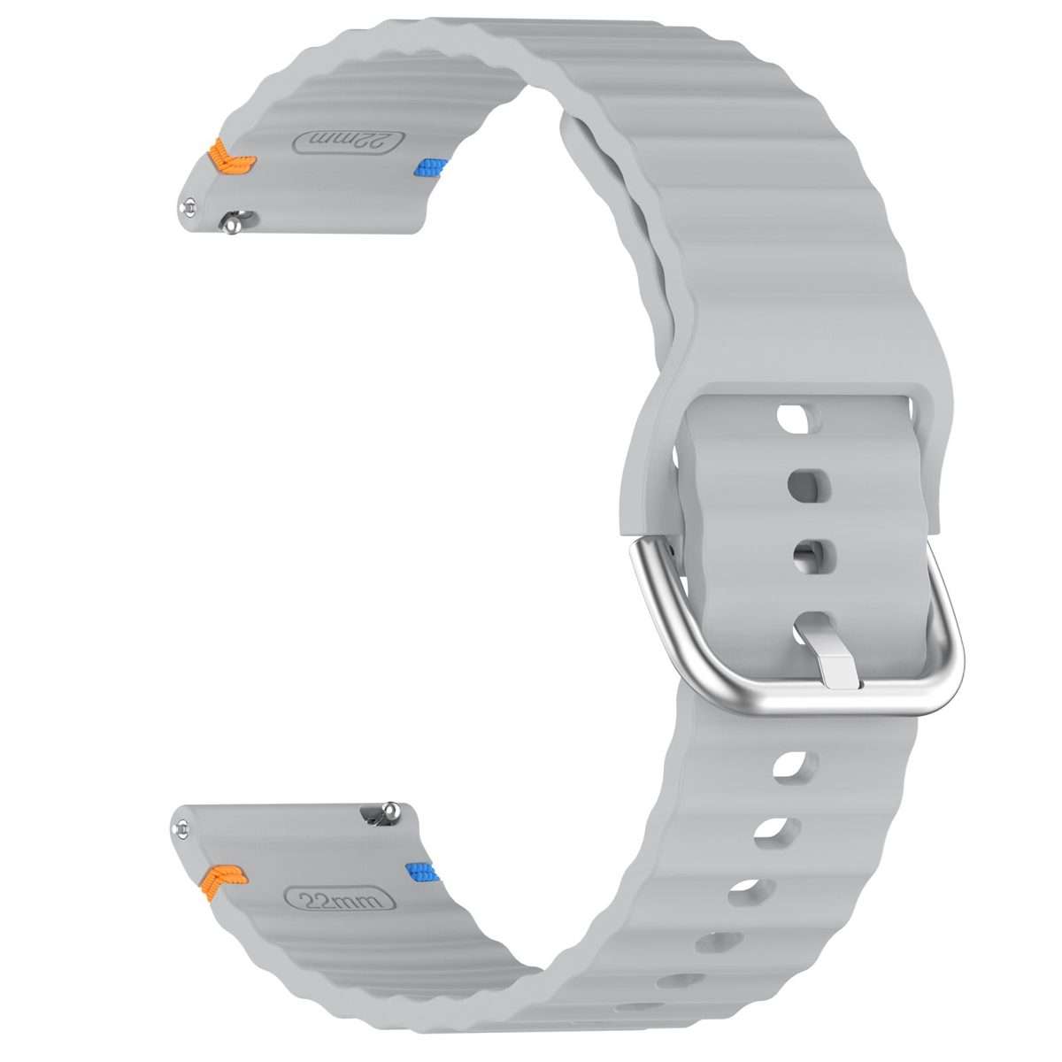 For Amazfit Active Wavy Grain Stitched 20mm Silicone Watch Band(Gray)