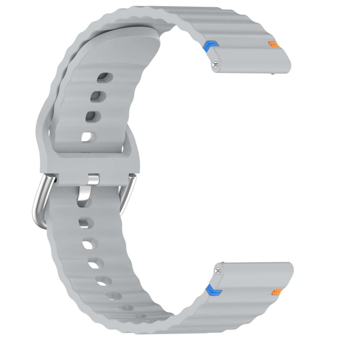 For Amazfit Active Wavy Grain Stitched 20mm Silicone Watch Band(Gray)